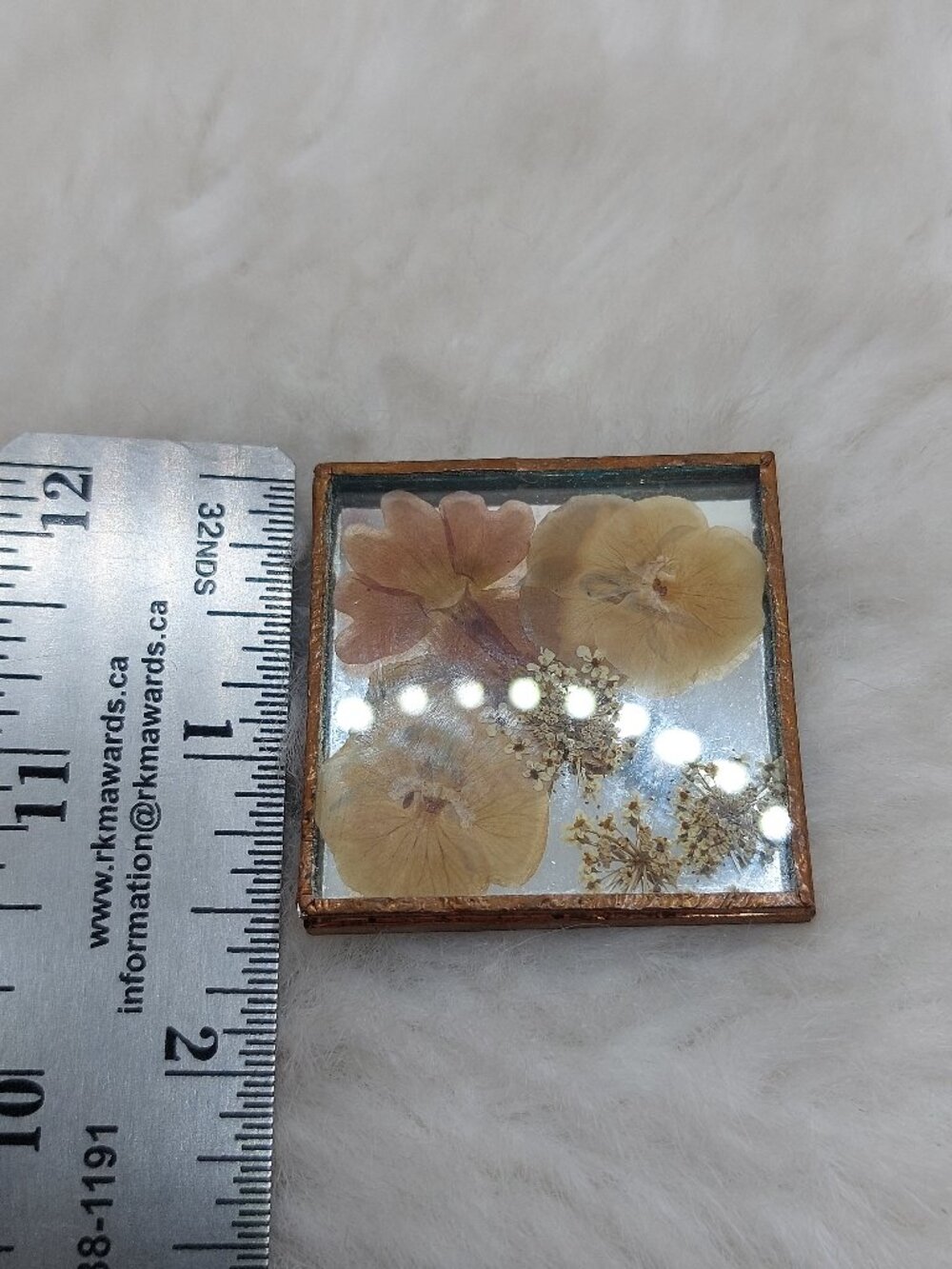 Vintage Dried Pressed Flower  Flowers Brooch - Picture 7 of 7